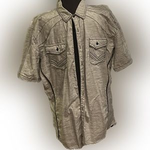 Buckle Black Mens Short Sleeve Button Down Shirt